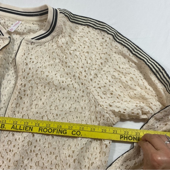 Exhilaration Zip Jacket Women X large Lace cut out Light weight See through - Picture 5 of 8